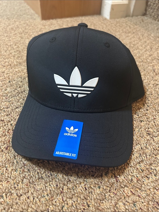 adidas Other - adidas Black Cap with White Trefoil Logo